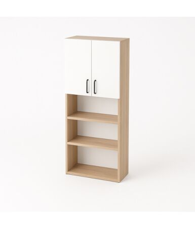 Regał z podwójnymi drzwiczkami na górze